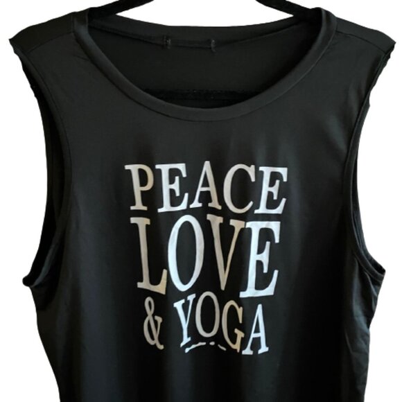 2/$30 Peace Love & Yoga graphic athletic tank top XL - Picture 3 of 7